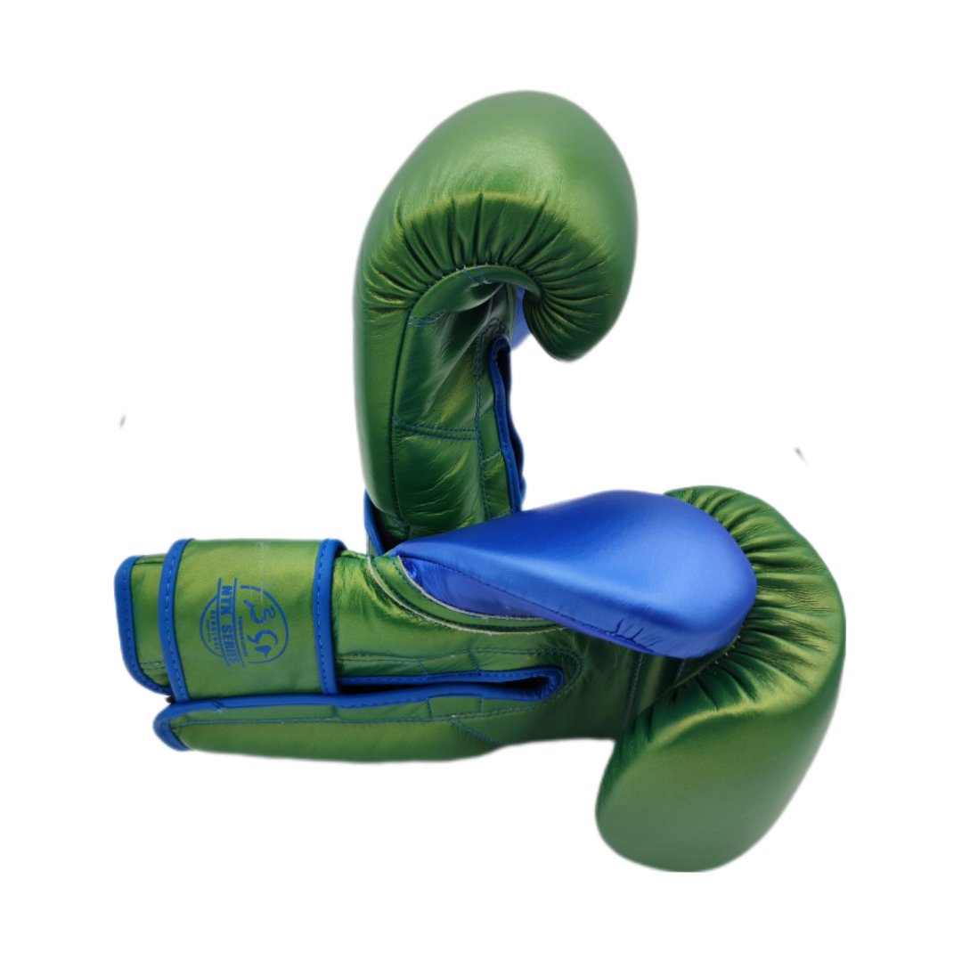 Guantes de Boxeo NTX SERIES - METALLIC green blue - Knockout Couture | Fight or Die