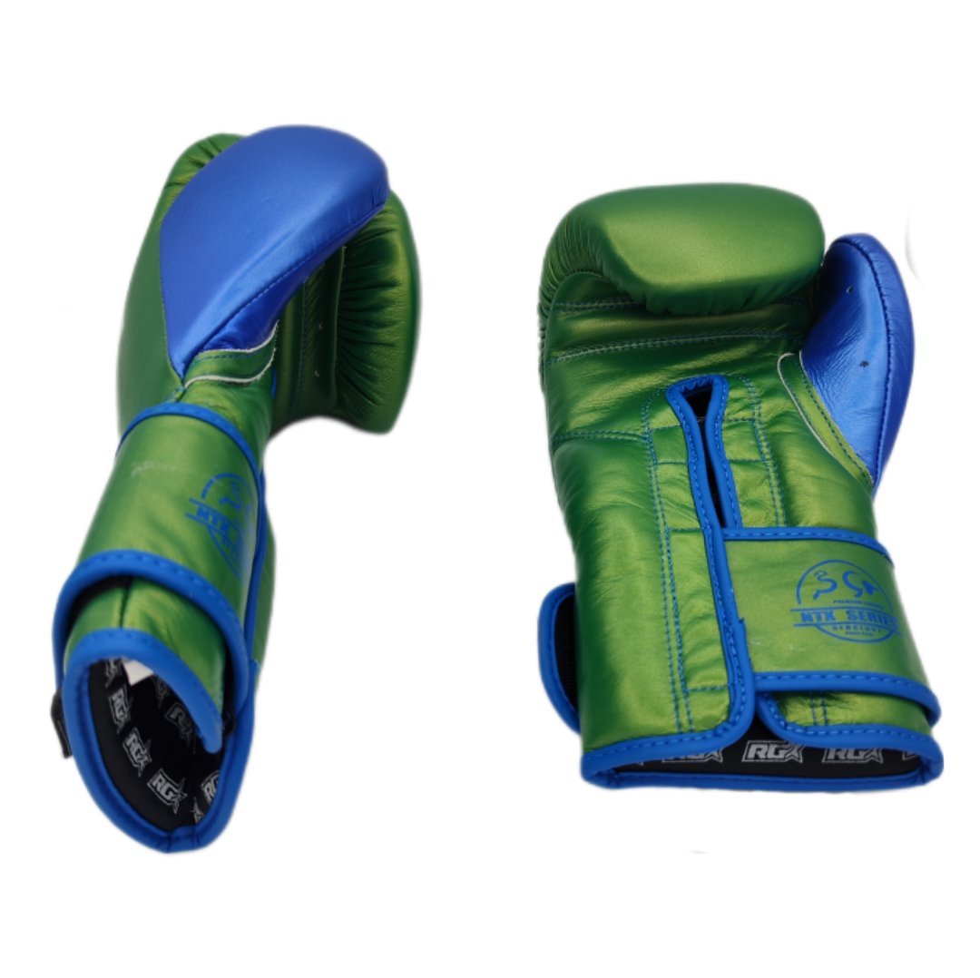 Guantes de Boxeo NTX SERIES - METALLIC green blue - Knockout Couture | Fight or Die