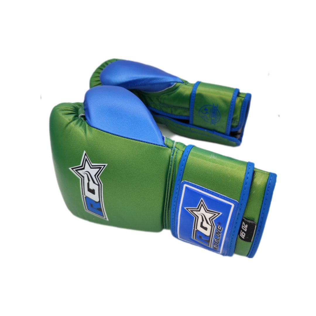 Guantes de Boxeo NTX SERIES - METALLIC green blue - Knockout Couture | Fight or Die
