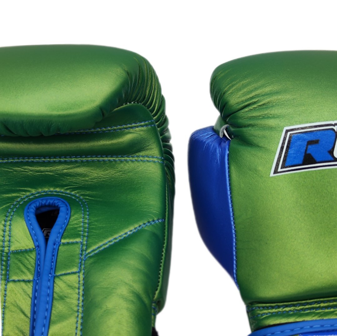 Guantes de Boxeo NTX SERIES - METALLIC green blue - Knockout Couture | Fight or Die