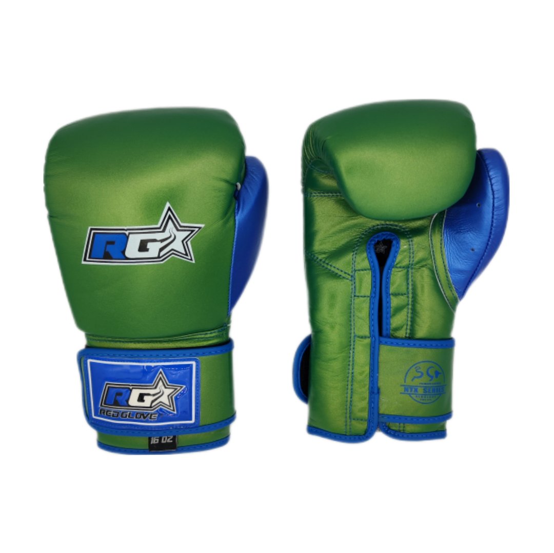 Guantes de Boxeo NTX SERIES - METALLIC green blue - Knockout Couture | Fight or Die