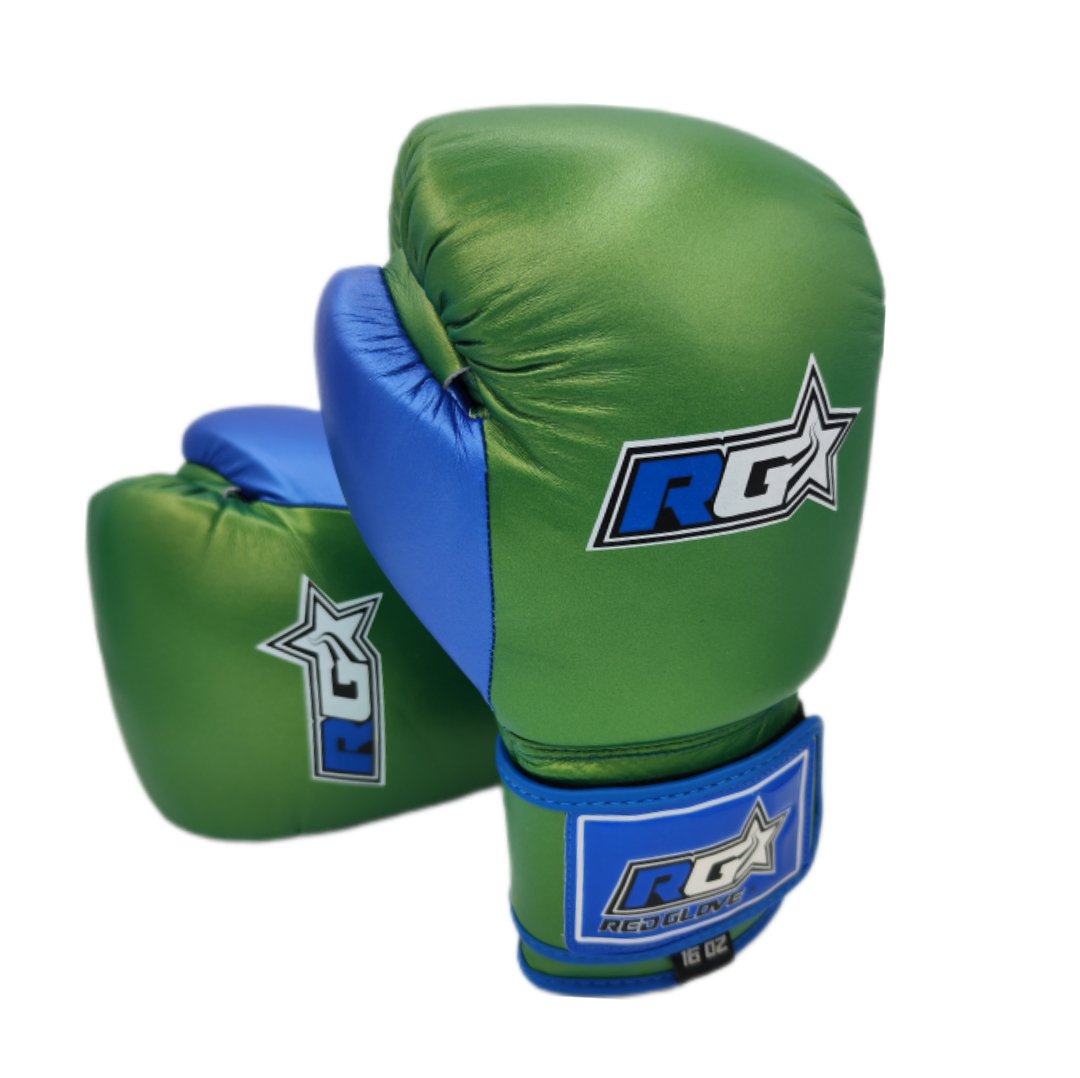Guantes de Boxeo NTX SERIES - METALLIC green blue - Knockout Couture | Fight or Die