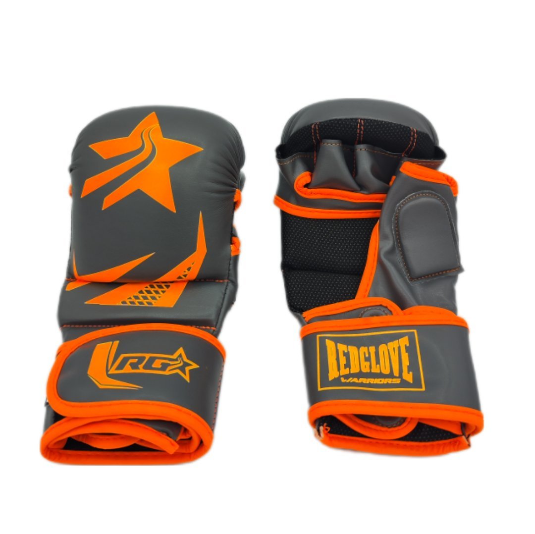 Guantillas MMA Revolution Pro - Orange Grey - Knockout Couture | Fight or Die
