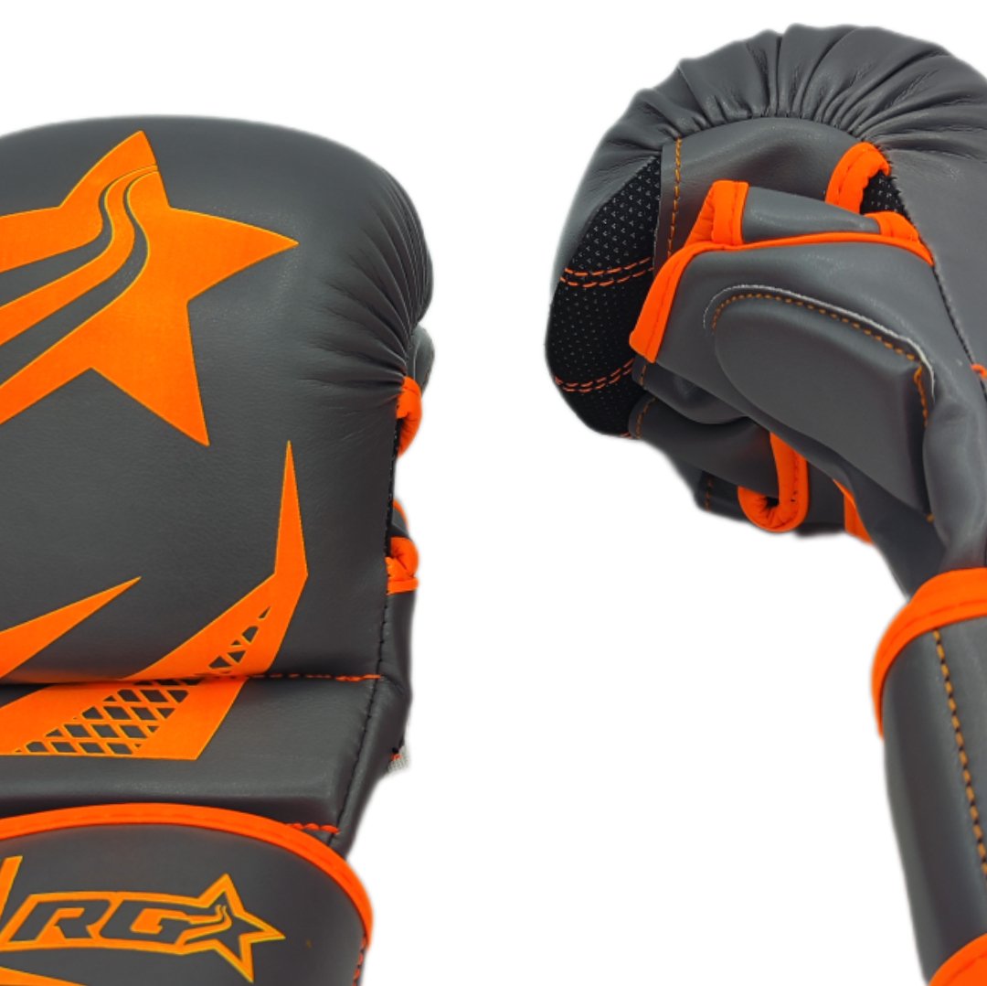 Guantillas MMA Revolution Pro - Orange Grey - Knockout Couture | Fight or Die