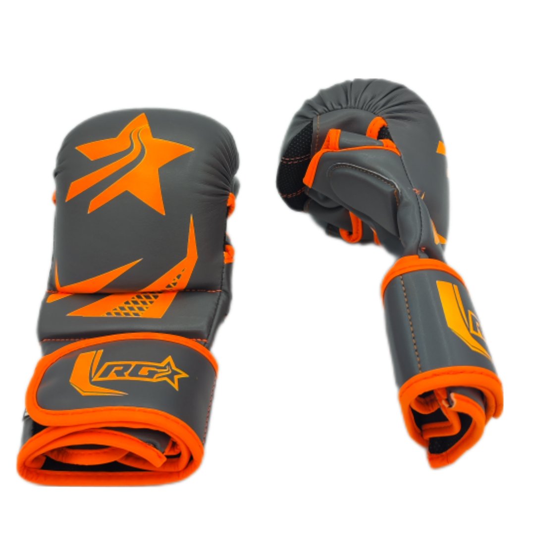 Guantillas MMA Revolution Pro - Orange Grey - Knockout Couture | Fight or Die