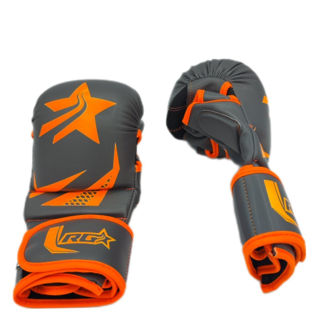 Guantillas MMA Revolution Pro - Orange Grey - Knockout Couture | Fight or Die