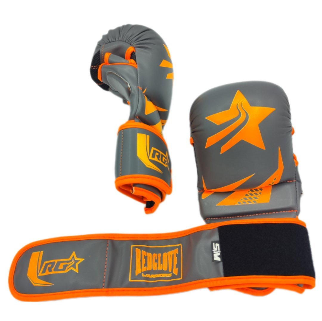 Guantillas MMA Revolution Pro - Orange Grey - Knockout Couture | Fight or Die