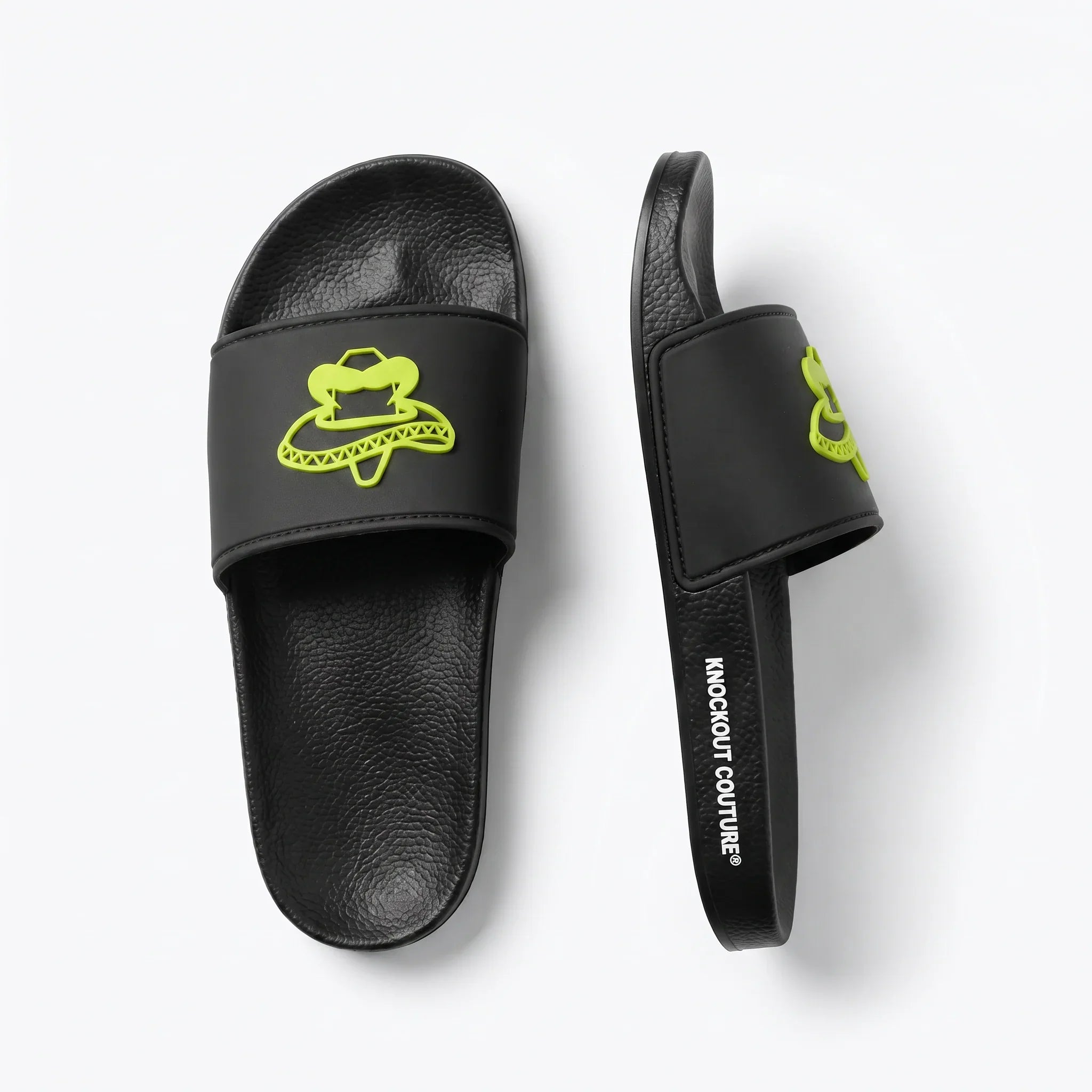 Chanclas Slides Emblem negras con lima