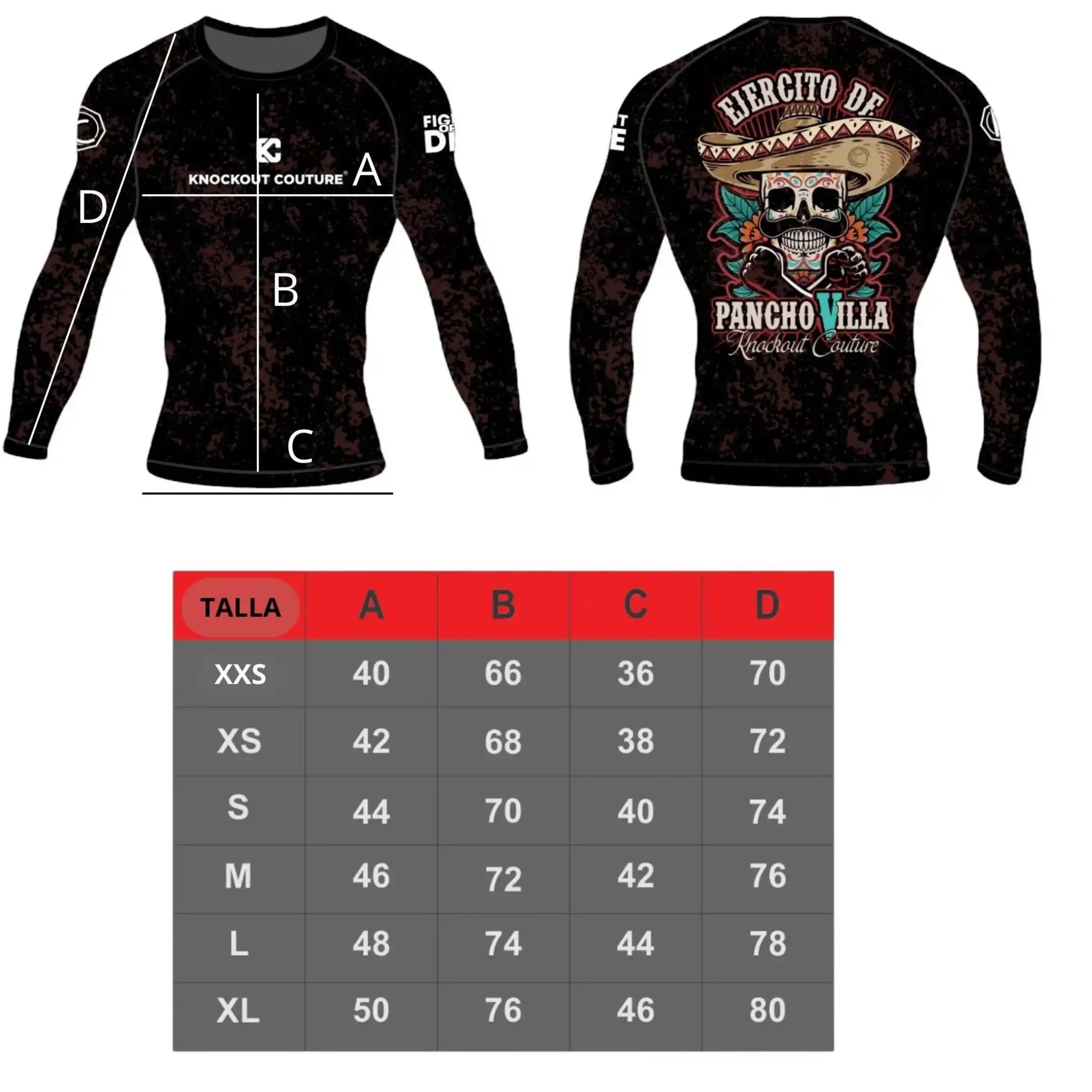 Rashguard Premium "Ejército de Pancho Villa" – La Segunda Piel de los Guerreros - Knockout Couture | Fight or Die