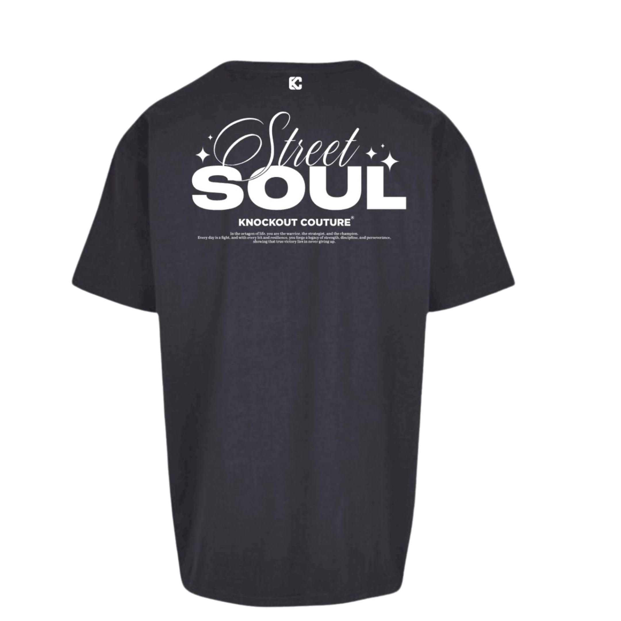 Camiseta Oversize Azul Marino "Street Soul" – Knockout Couture